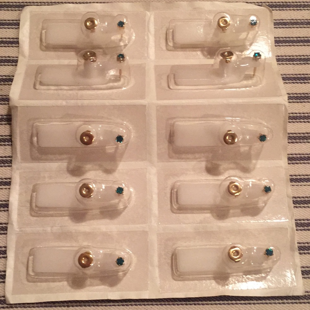 Emerald green, surgical steel post earrings.